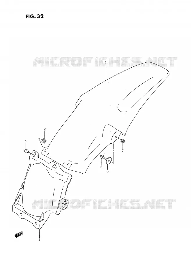 ACHTERSPATBORD Suzuki MOTO 250 RM 1993  RM250P(E2)