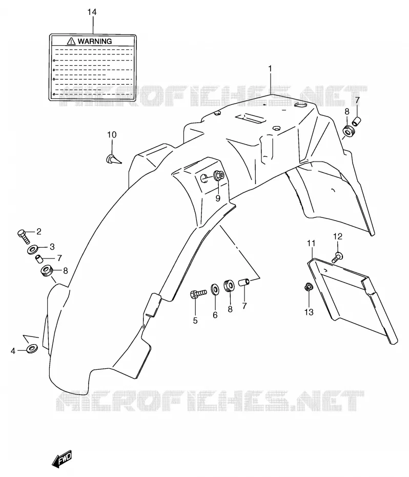 ACHTERSPATBORD Suzuki MOTO 80 RG 1985  RG80CF(E4)