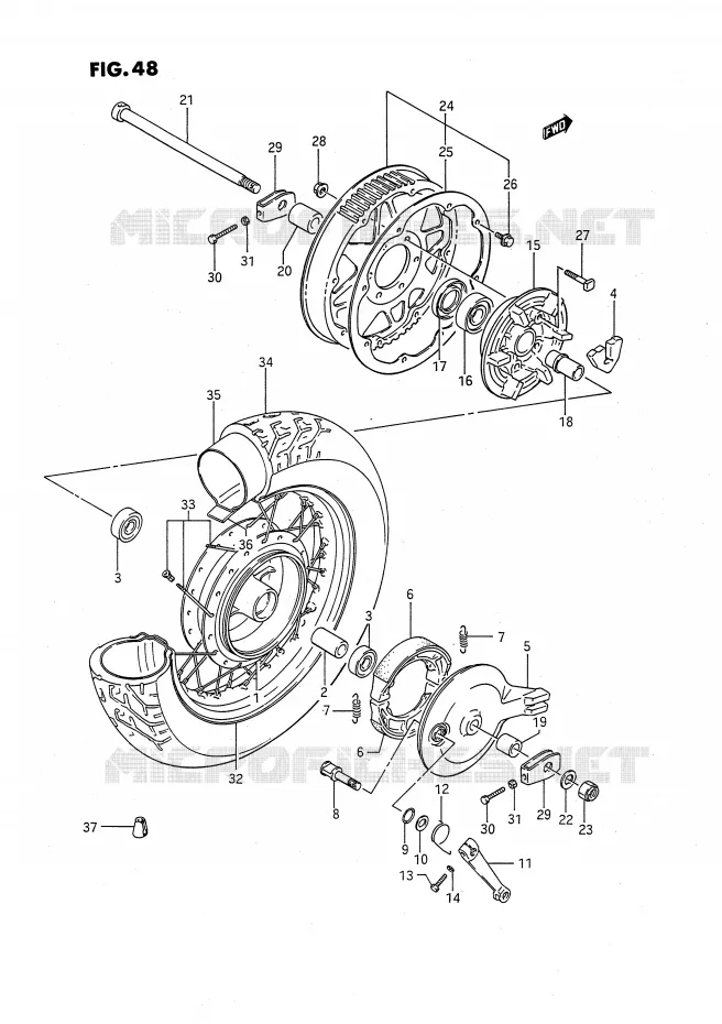 ACHTERWIEL Suzuki MOTO 650 SAVAGE 1991  LS650PM(E2)