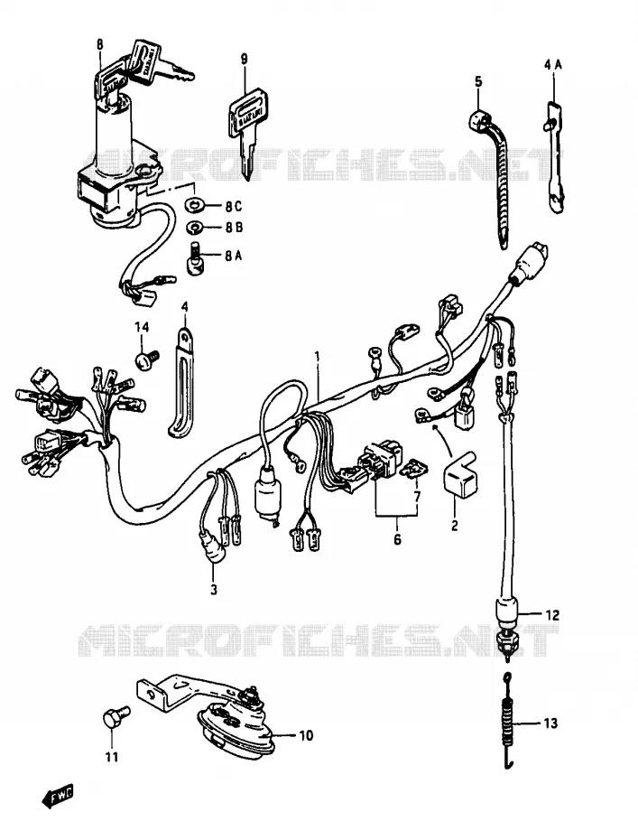 BEDRADING Suzuki MOTO 50 RG 1985  RG50F1(D/E/F/1/G/J/K)