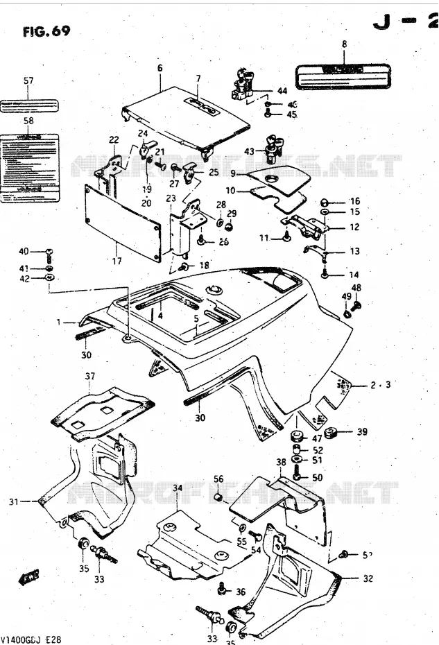 BOVENSTE KUIP (MODELE G/H) Suzuki MOTO 1400 CAVALCADE 1986  GV1400GDG(DG-DJ/CJ)