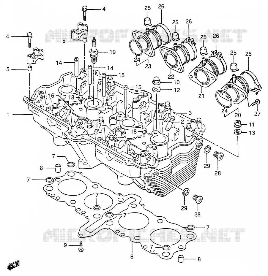 CILINDERKOP Suzuki MOTO 600 GSX-F 1992  GSX600FUN(E28)
