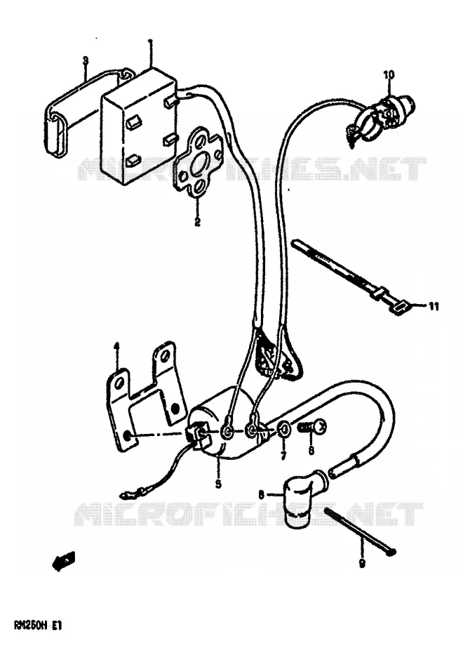 ELEKTRISCH (MODELE G) Suzuki MOTO 250 RM 1987  RM250H(G/H)