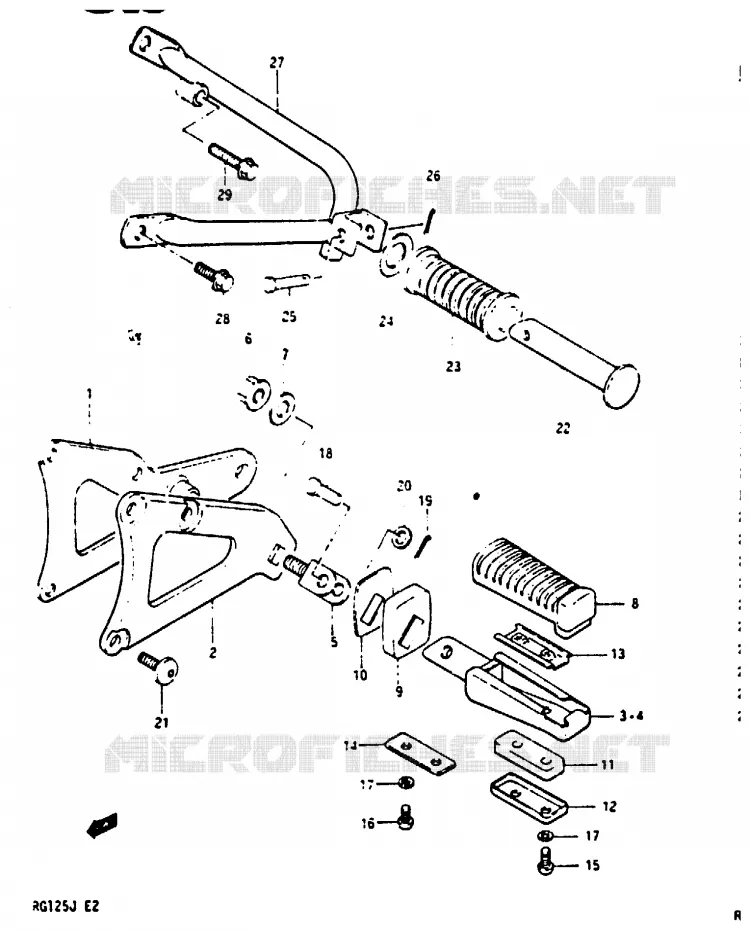 FOOTREST Suzuki MOTO 125 RG 1988  RG125BUJ(G/H/J)