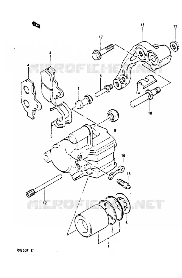 FRONT CALIPER (MODELE F) Suzuki MOTO 250 RM 1985  RM250F(E/F)