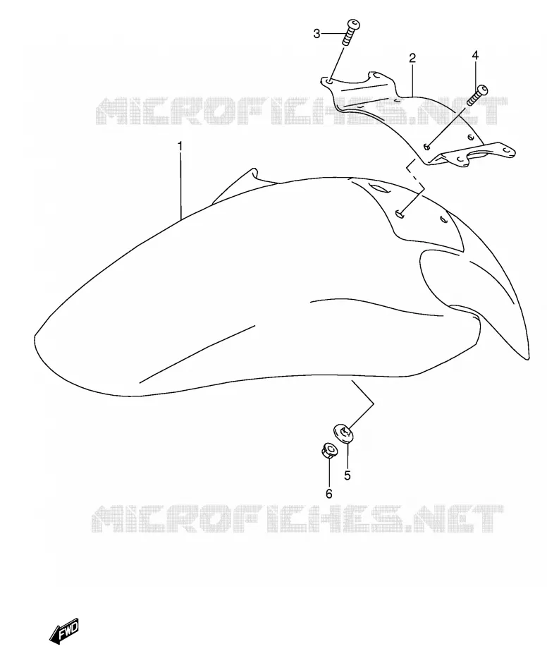 FRONT FENDER (MODELE P/R) Suzuki MOTO 600 RF 1994  RF600RUR(E2)