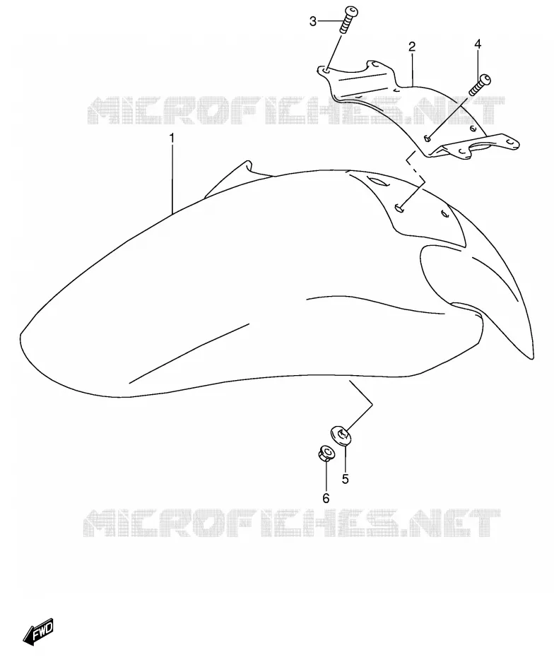 FRONT FENDER (MODELE S/T/V) Suzuki MOTO 600 RF 1993  RF600RUP(E2)