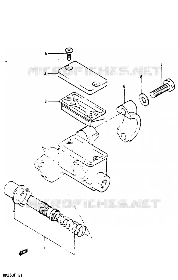 FRONT HOOFDREMCILINDER (MODELE F) Suzuki MOTO 250 RM 1984  RM250E(E/F)