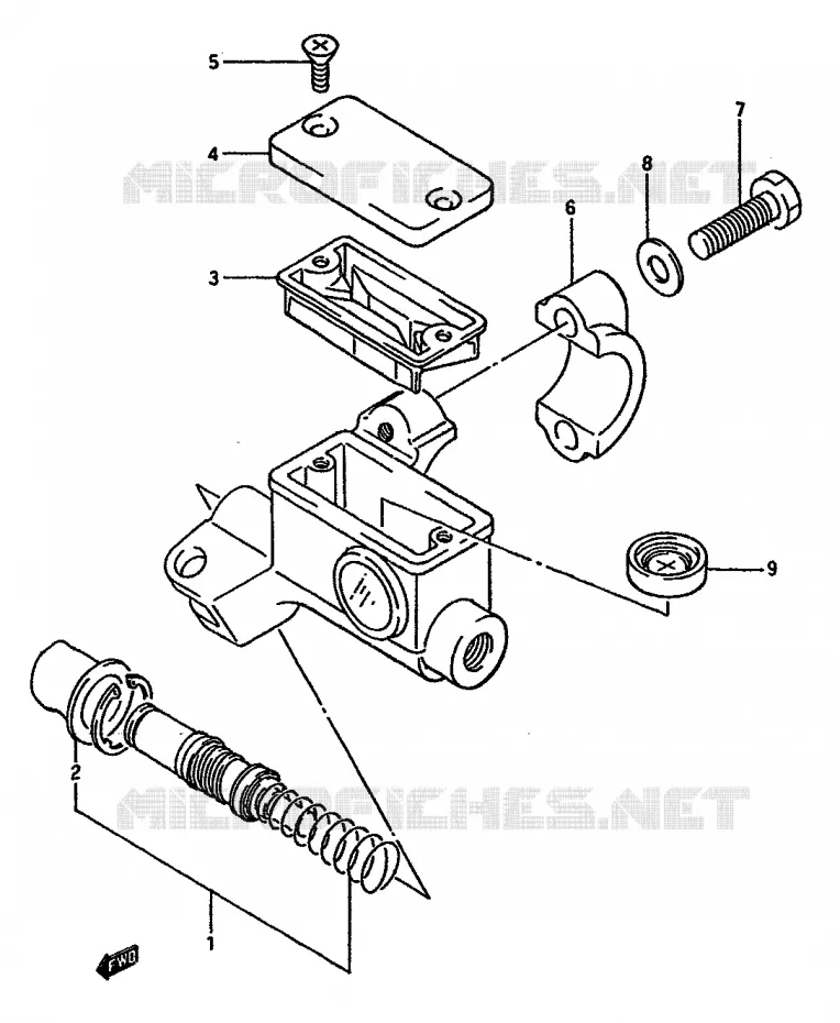 FRONT HOOFDREMCILINDER (MODELE G) Suzuki MOTO 125 RM 1987  RM125H(G/H/J)