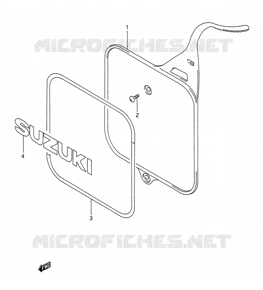 FRONT NUMMERPLAAT (MODELE K/L/M) Suzuki MOTO 250 RM 1992  RM250 N (E03,E28,E33)