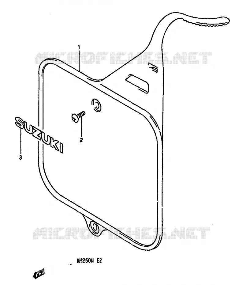 FRONT NUMMERPLAAT (MODELE N) Suzuki MOTO 250 RM 1991  RM250M(K/L/M/N)