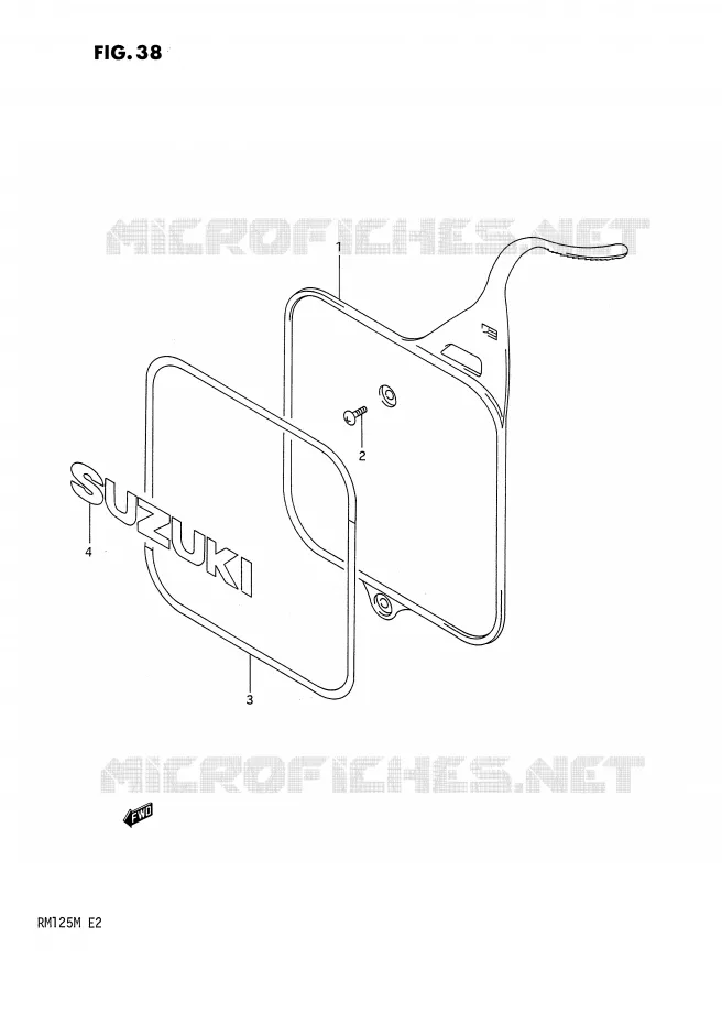 FRONT NUMMERPLAAT Suzuki MOTO 125 RM 1989  RM125K(E2)