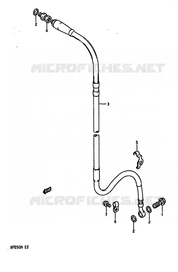 FRONT REMSLANG (MODELE K/L/M) Suzuki MOTO 250 RM 1992  RM250 N (E02,E04,E24)