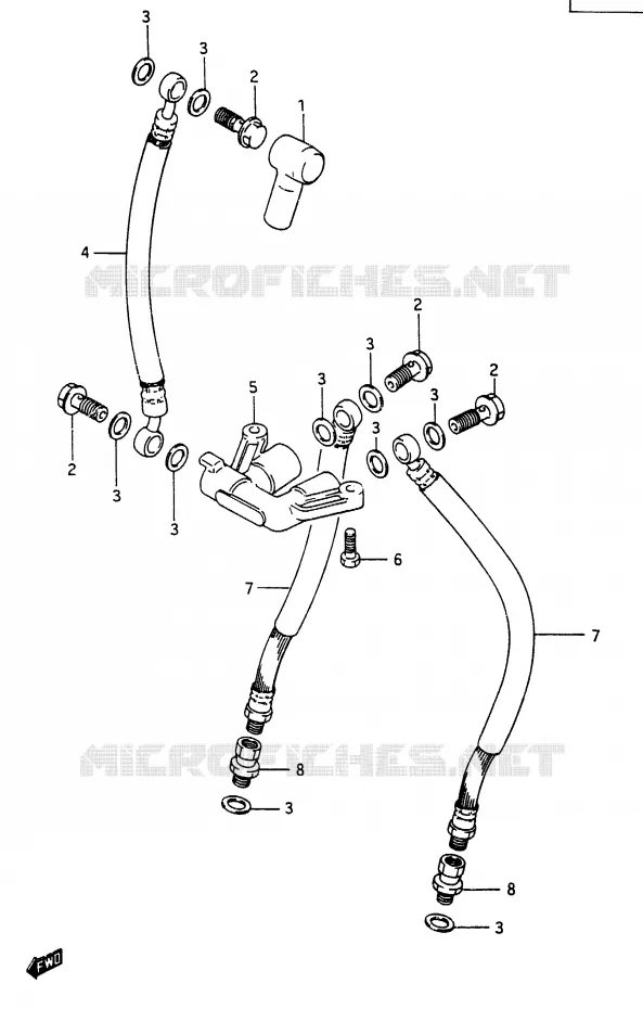 FRONT REMSLANG Suzuki MOTO 250 RG 1987  RG250H(G/H)