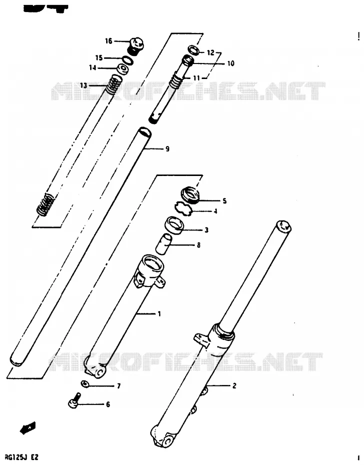 FRONT SCHOKDEMPER Suzuki MOTO 125 RG 1988  RG125BUJ(G/H/J)