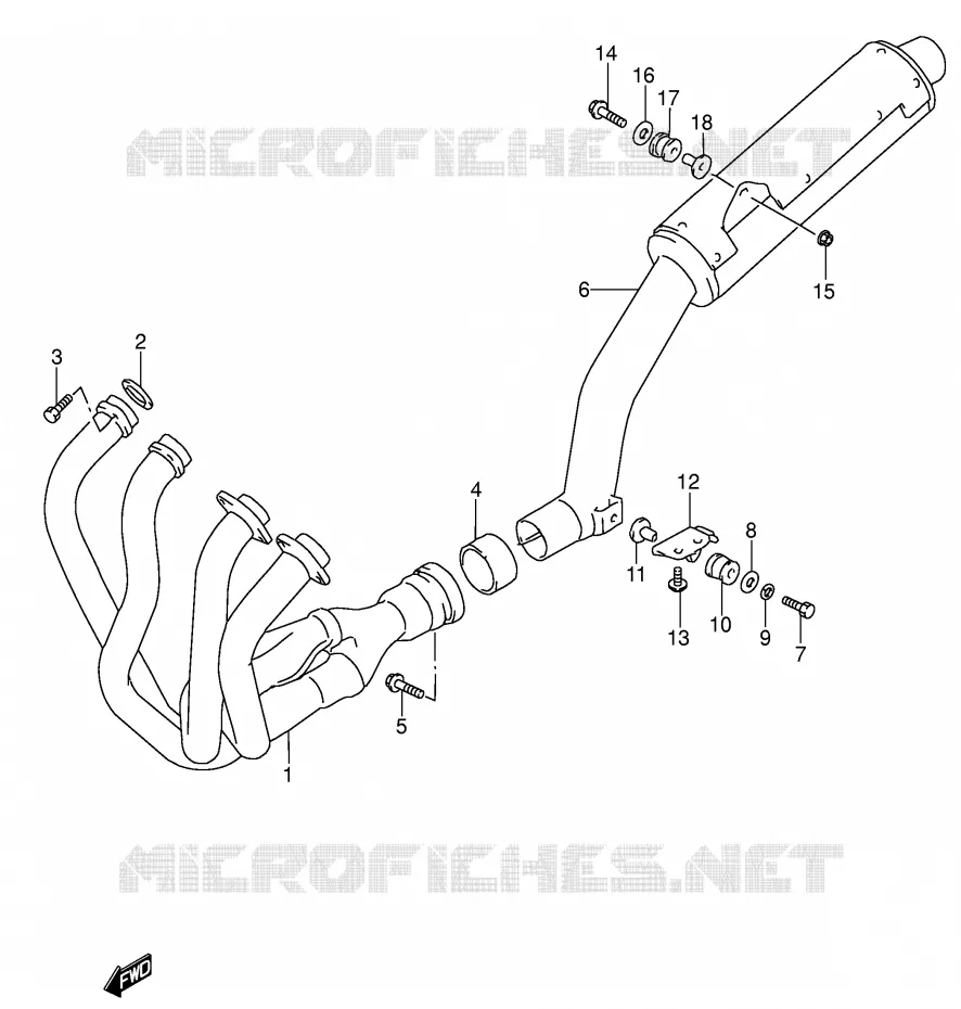 GELUIDDEMPER (MODELE P/R) Suzuki MOTO 600 RF 1993  RF600RP(E2)