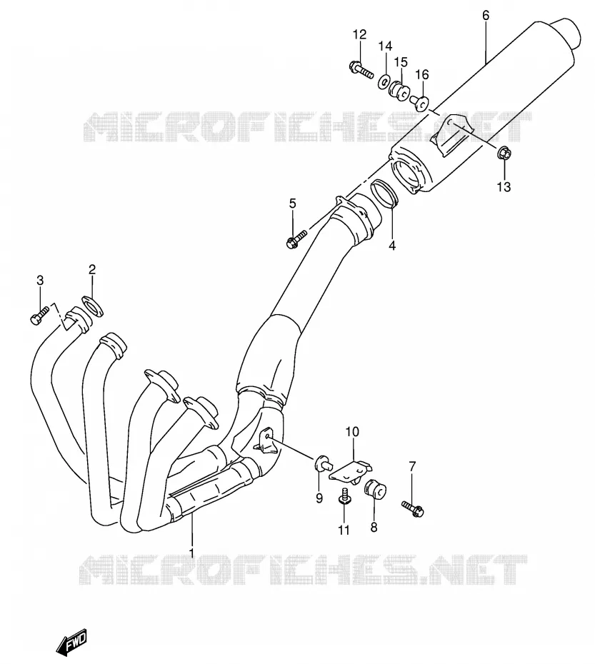 GELUIDDEMPER (MODELE S/T/V) Suzuki MOTO 600 RF 1993  RF600RP(E2)