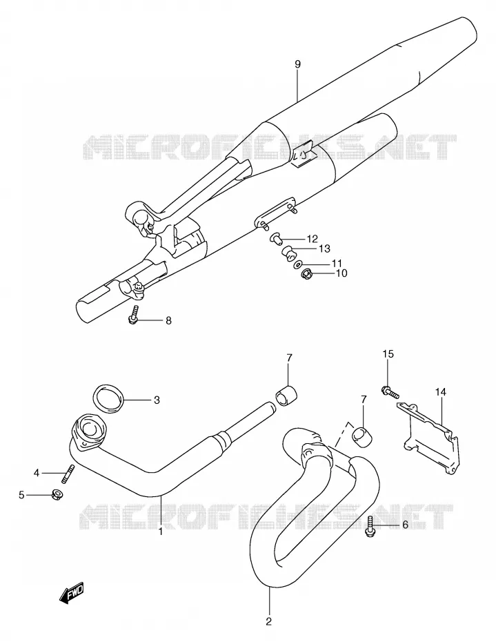 GELUIDDEMPER (MODELE X/Y/K1/K2/K3) Suzuki MOTO 800 MARAUDER 2001  VZ800K1(E2)