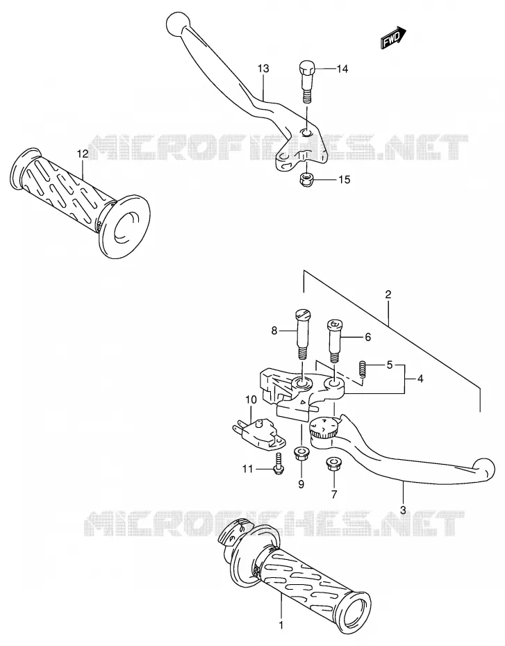 HANDGRIPS - LEVERS Suzuki MOTO 900 RF 1995  RF900RS(E2)