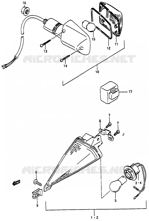 INDICATOREN (MODELE G/J/K) Suzuki MOTO 50 RG 1985  RG50F1(D/E/F/1/G/J/K)