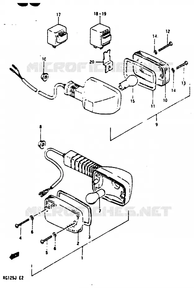 INDICATOREN (VOIR NOTE) Suzuki MOTO 125 RG 1987  RG125UCH(G/H/J)