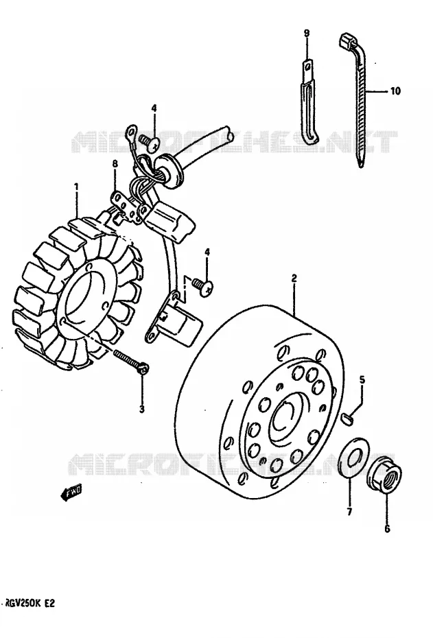 ONTSTEKING Suzuki MOTO 250 RG 1989  RGV250K