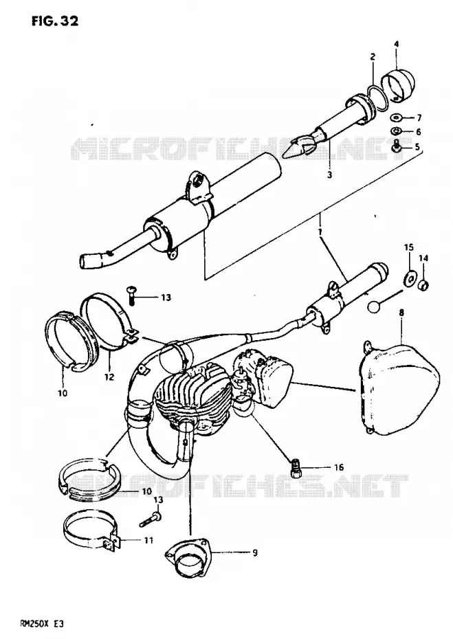 OPTIES (OFF ROAD SOUND KIT) Suzuki MOTO 250 RM 1981  RM250X