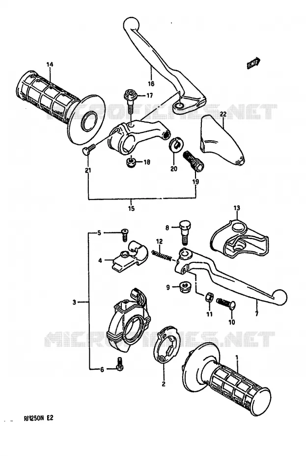 SCHAKELAARS (MODELE N) Suzuki MOTO 250 RM 1992  RM250N(K/L/M/N)
