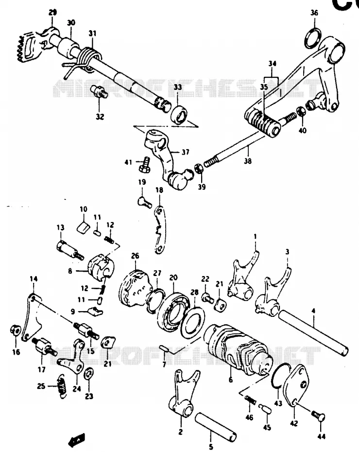 SCHAKELEN ASSY Suzuki MOTO 125 RG 1992  RG125FN(N/P/R)