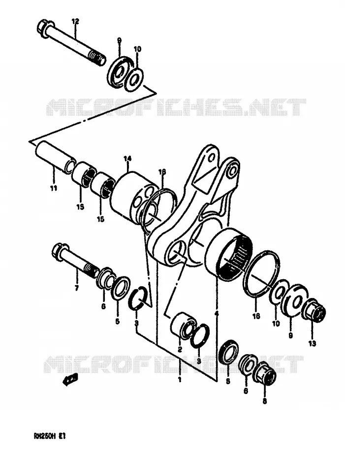 SCHOKBREKER AANEENSCHAKELING (MODELE G) Suzuki MOTO 250 RM 1987  RM250H(G/H)