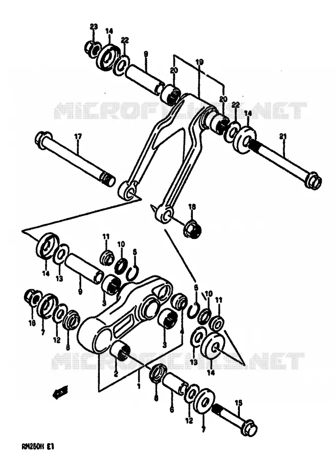 SCHOKBREKER AANEENSCHAKELING (MODELE H) Suzuki MOTO 250 RM 1987  RM250H(G/H)