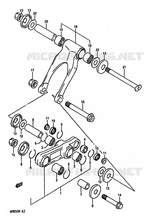 SCHOKBREKER AANEENSCHAKELING (MODELE K) Suzuki MOTO 250 RM 1990  RM250L(K/L/M/N)