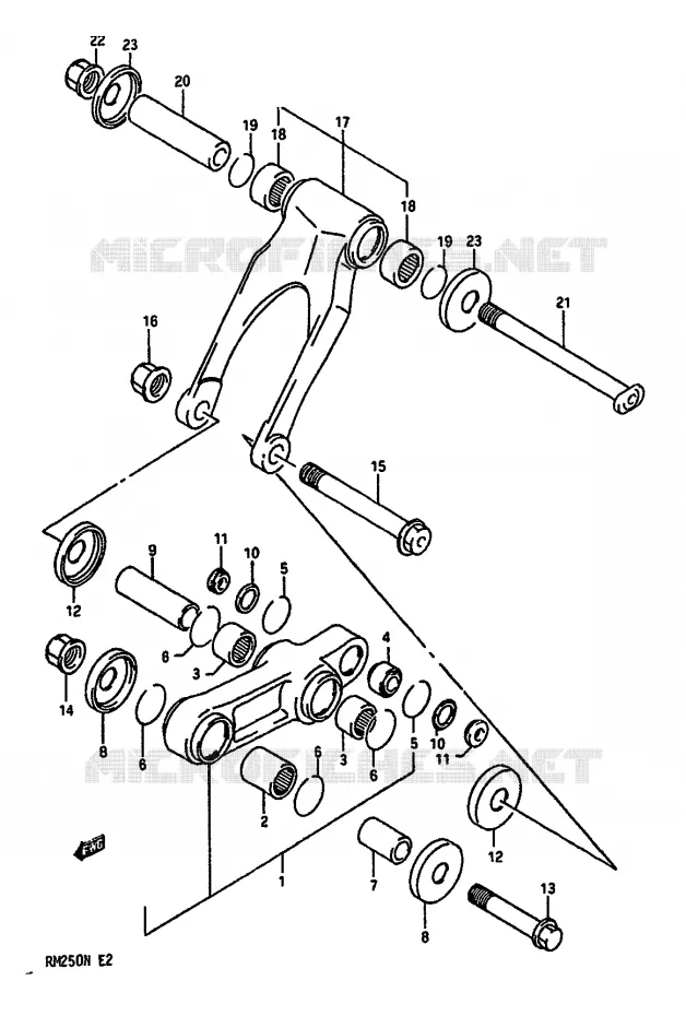 SCHOKBREKER AANEENSCHAKELING (MODELE M) Suzuki MOTO 250 RM 1990  RM250L(K/L/M/N)