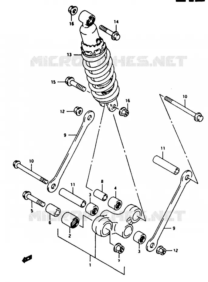 SCHOKBREKER AANEENSCHAKELING Suzuki MOTO 125 RG 1994  RG125FR(N/P/R)