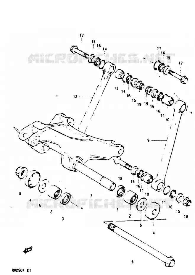 SCHOKBREKER AANEENSCHAKELING Suzuki MOTO 250 RM 1984  RM250E(E/F)