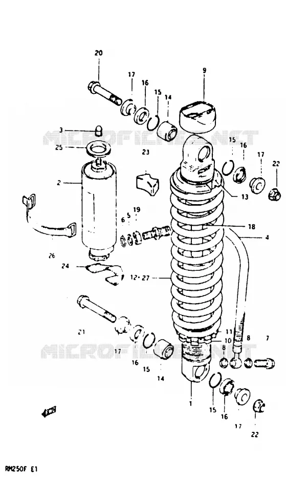 SCHOKDEMPER (MODELE E) Suzuki MOTO 250 RM 1985  RM250F(E/F)