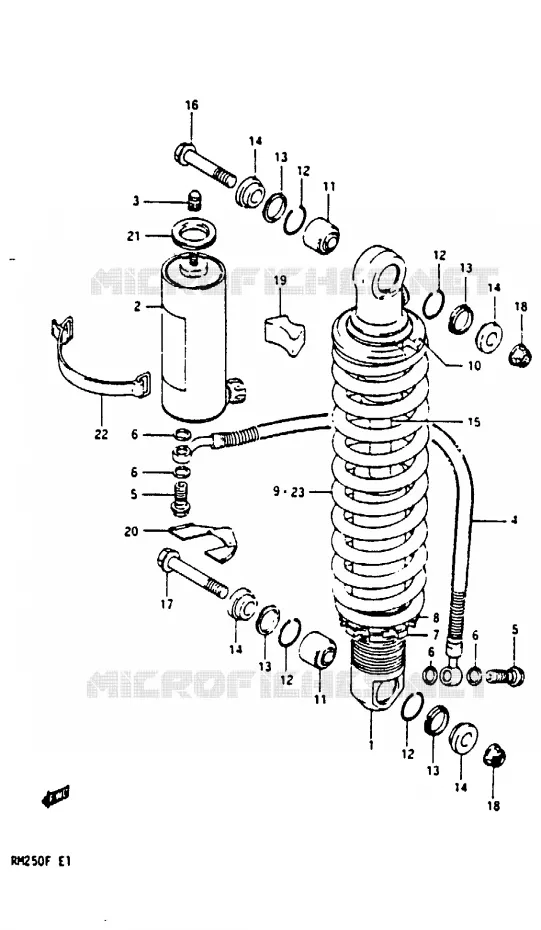 SCHOKDEMPER (MODELE F) Suzuki MOTO 250 RM 1984  RM250E(E/F)