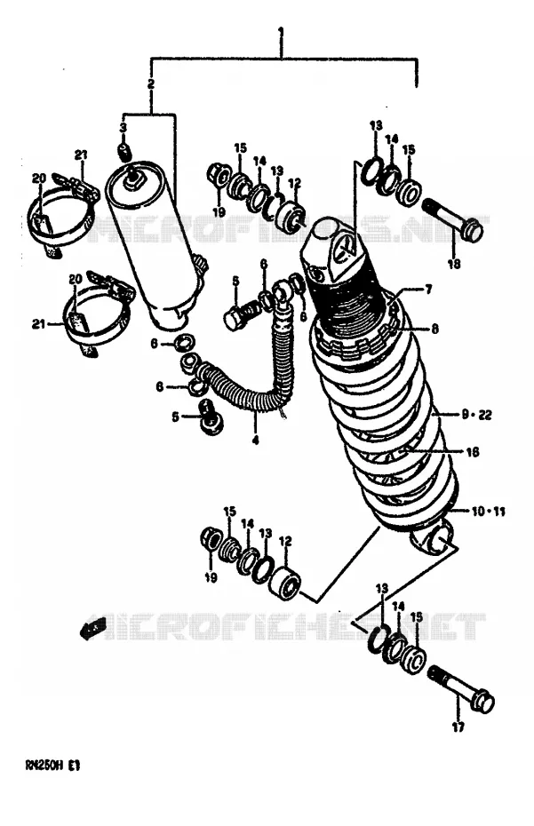 SCHOKDEMPER (MODELE G) Suzuki MOTO 250 RM 1986  RM250G(G/H)