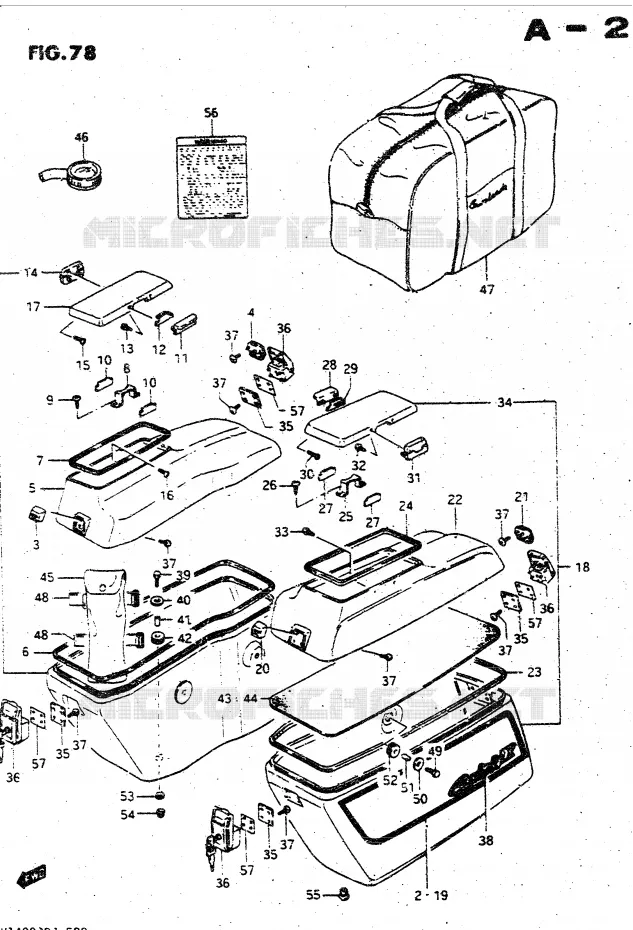 SIDE BAG (MODELE G) Suzuki MOTO 1400 CAVALCADE 1987  GV1400GDH(DG-DJ/CJ)