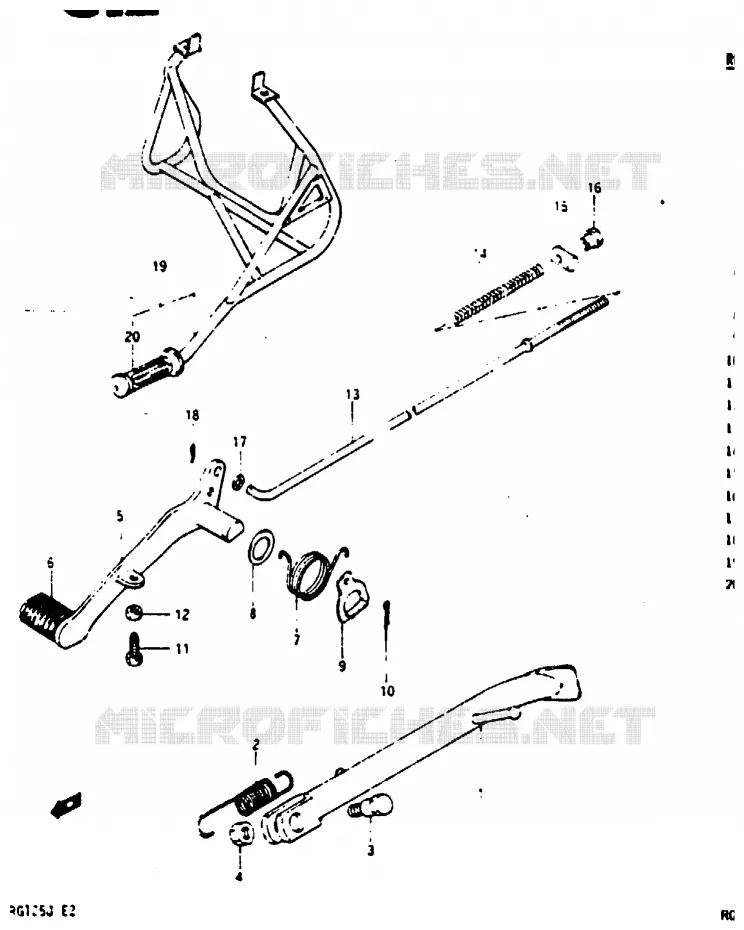 STAND - ACHTER REMPEDAAL Suzuki MOTO 125 RG 1988  RG125UJ(G/H/J)