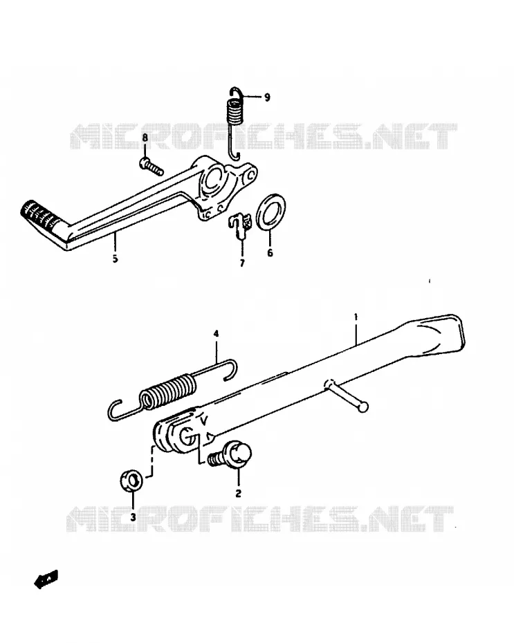 STAND - ACHTER REMPEDAAL Suzuki MOTO 125 RG 1993  RG125FUP(N/P/R)