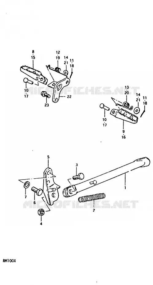 STAND - FOOTREST Suzuki MOTO 100 RM 1999  RM100X(N/T/X)