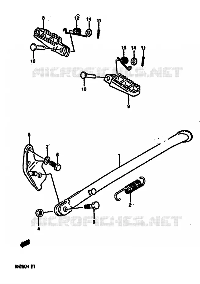 STAND - FOOTREST Suzuki MOTO 250 RM 1987  RM250H(G/H)