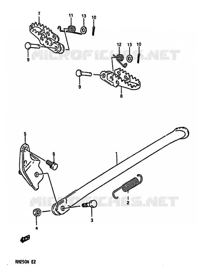 STAND - FOOTREST Suzuki MOTO 250 RM 1991  RM250M(K/L/M/N)