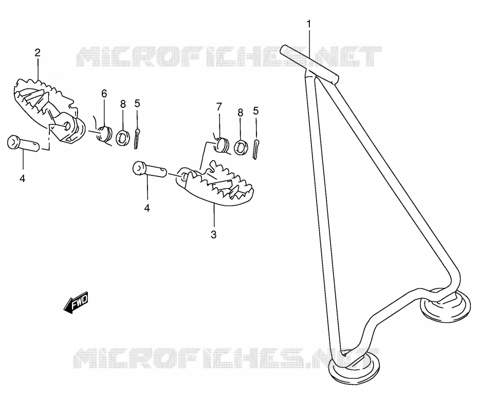 STAND - FOOTREST Suzuki MOTO 250 RM 1999  RM250X(E3/E28)