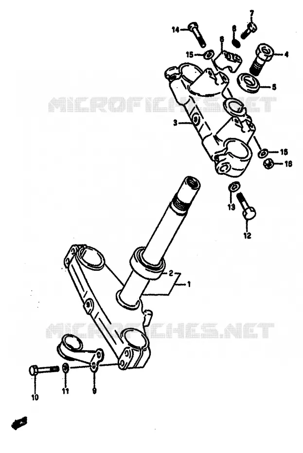 STUURKOLOM (MODELE F) Suzuki MOTO 125 RM 1984  RM125E(E/F)