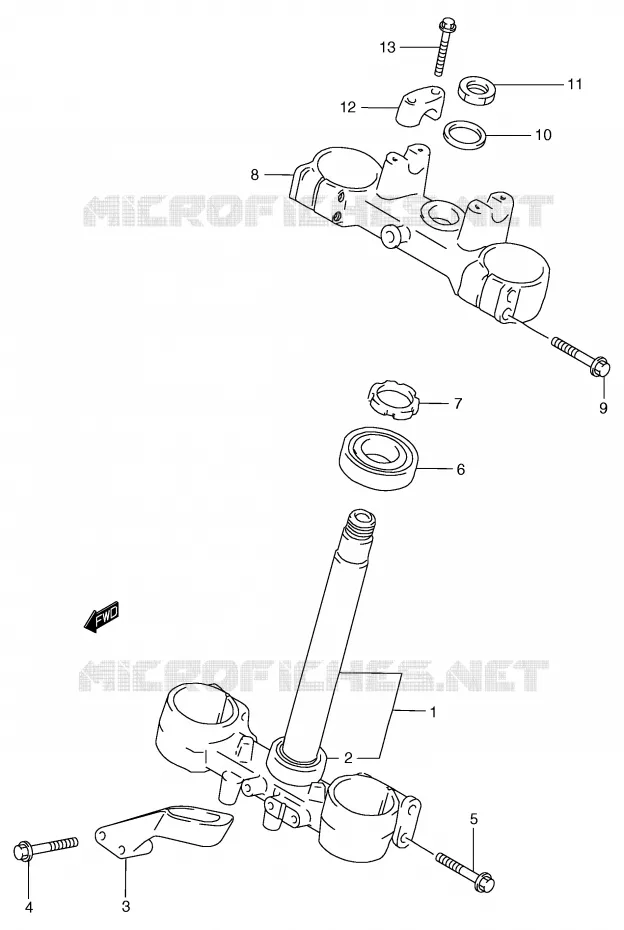 STUURKOLOM (MODELE X/Y) Suzuki MOTO 125 RM 2000  RM125Y(E2)