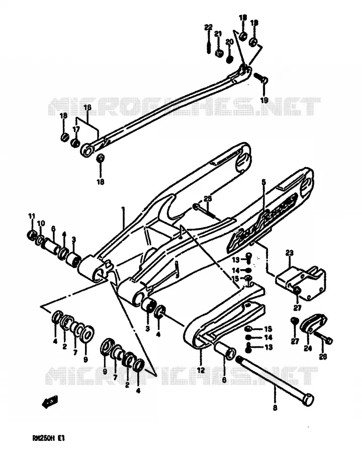 SWINGARM (MODELE G) Suzuki MOTO 250 RM 1987  RM250H(G/H)