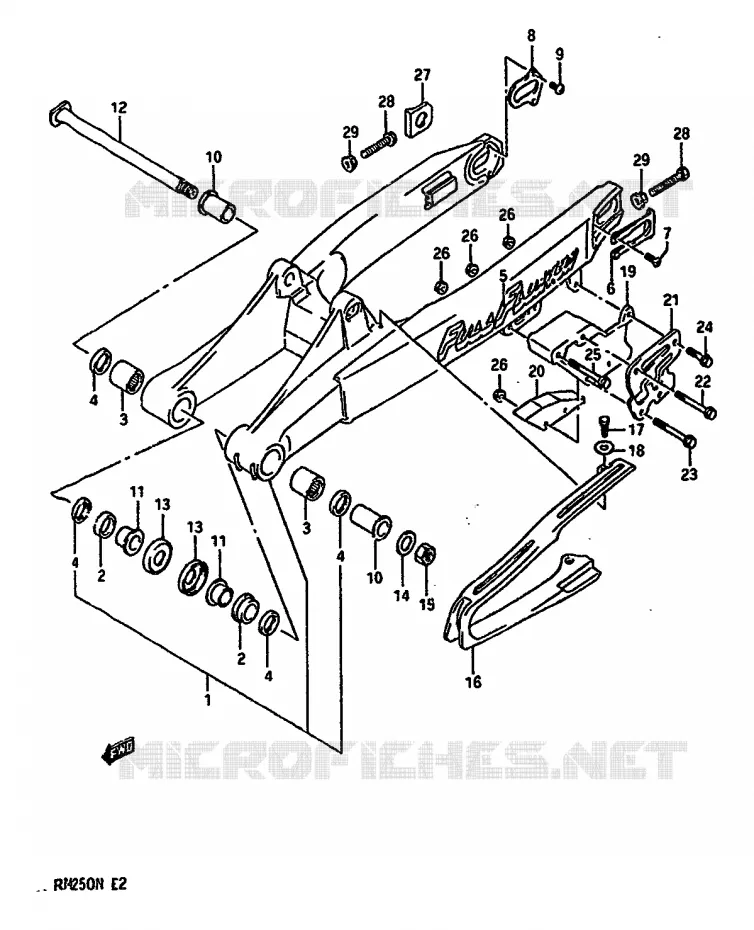 SWINGARM (MODELE K/L) Suzuki MOTO 250 RM 1989  RM250K(K/L/M/N)