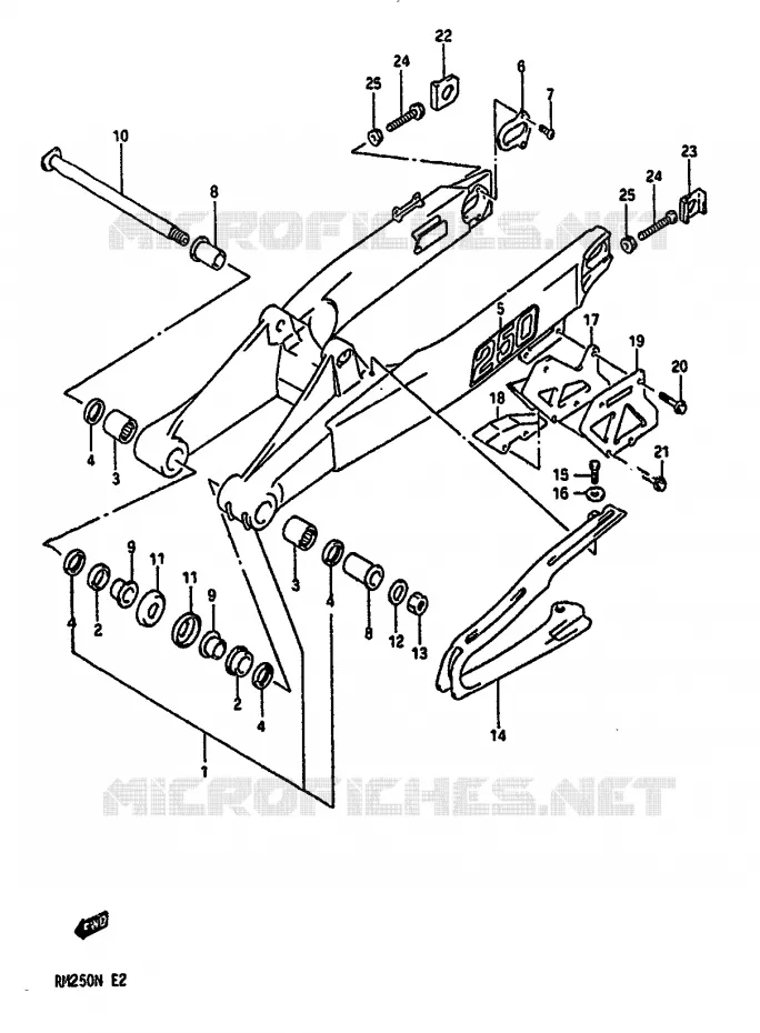 SWINGARM (MODELE M) Suzuki MOTO 250 RM 1990  RM250L(K/L/M/N)